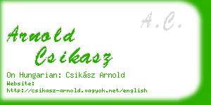 arnold csikasz business card