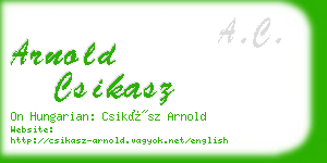 arnold csikasz business card